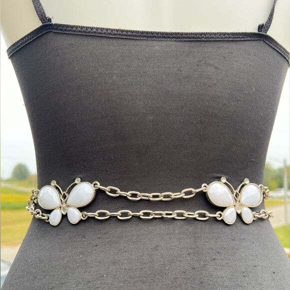 Silver Chain Belt With Butterfly Detail - Picture 2 of 10